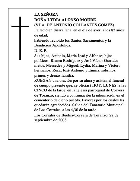 DOÑA LYDIA ALONSO MOURE