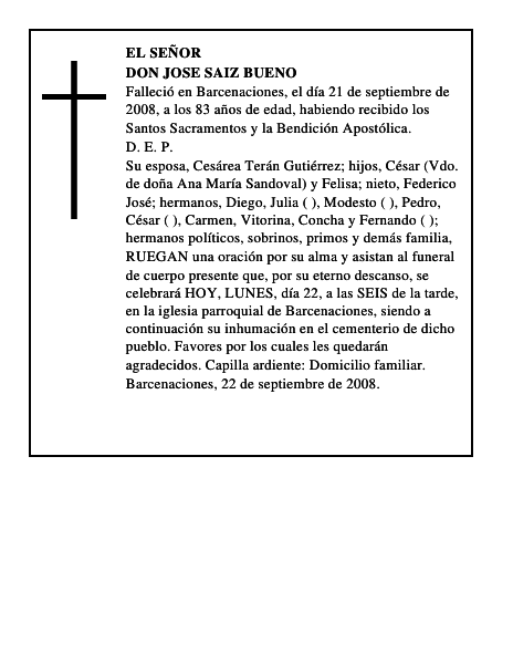 DON JOSE SAIZ BUENO