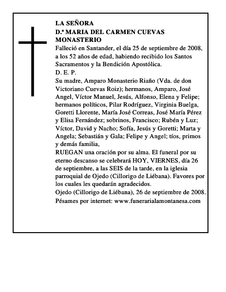 D.ª MARIA DEL CARMEN CUEVAS MONASTERIO