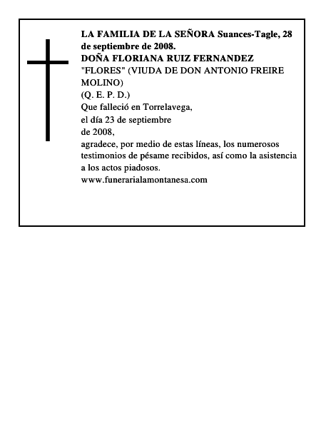 DOÑA FLORIANA RUIZ FERNANDEZ