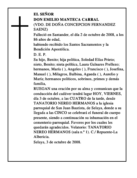 DON EMILIO MANTECA CARRAL