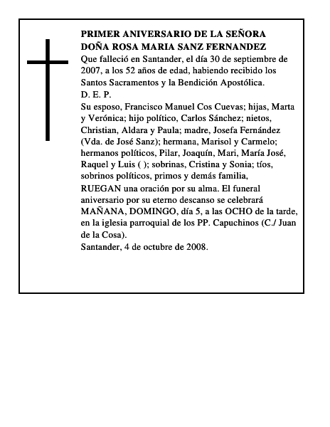 DOÑA ROSA MARIA SANZ FERNANDEZ