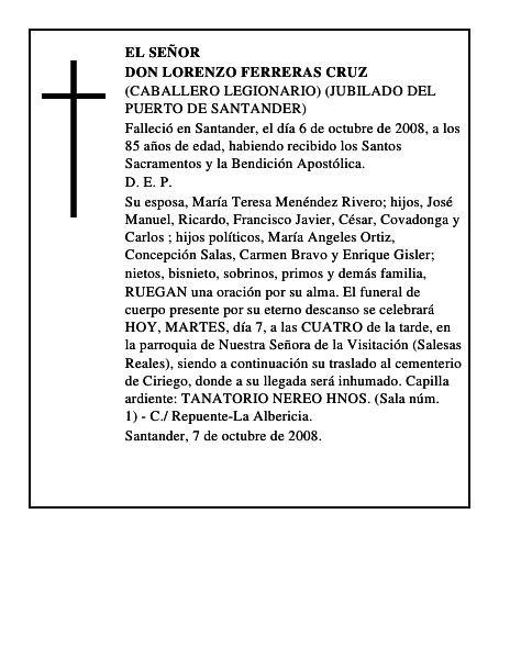 DON LORENZO FERRERAS CRUZ