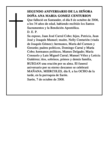 DOÑA ANA MARIA GOMEZ CENTURION
