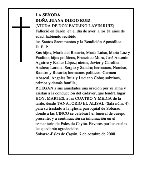 DOÑA JUANA DIEGO RUIZ