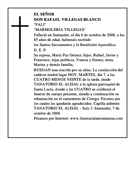 DON RAFAEL VILLEGAS BLANCO