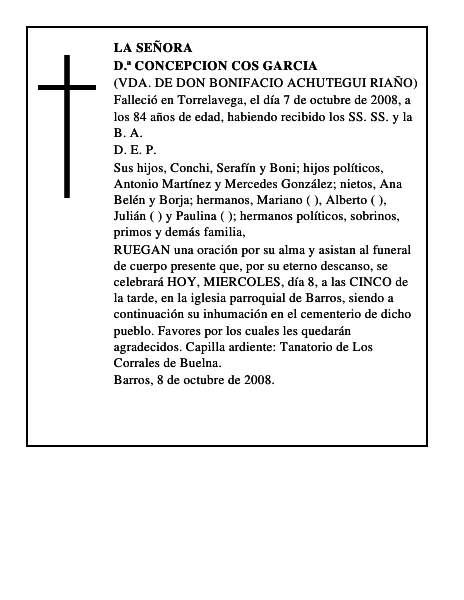 D.ª CONCEPCION COS GARCIA