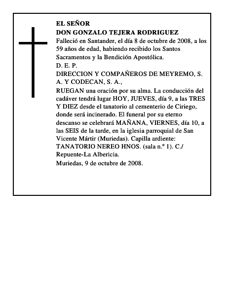DON GONZALO TEJERA RODRIGUEZ