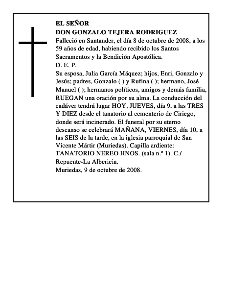 DON GONZALO TEJERA RODRIGUEZ