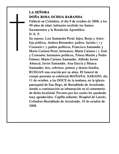 DOÑA ROSA OCHOA BARANDA