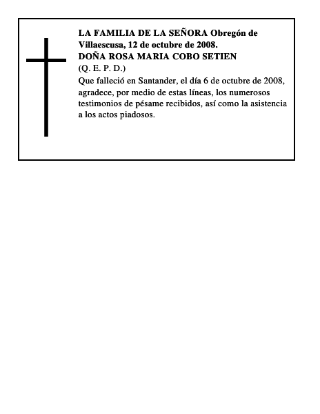 DOÑA ROSA MARIA COBO SETIEN