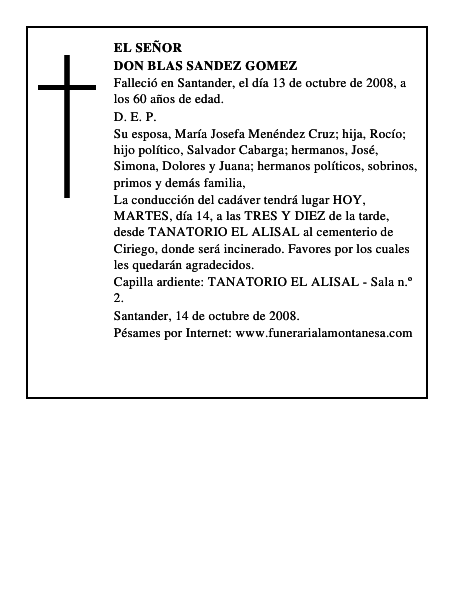 DON BLAS SANDEZ GOMEZ
