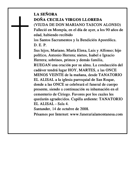 DOÑA CECILIA VIRGOS LLOREDA