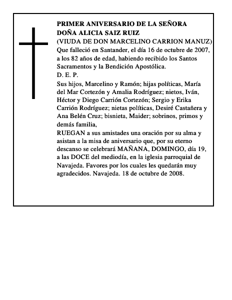 DOÑA ALICIA SAIZ RUIZ