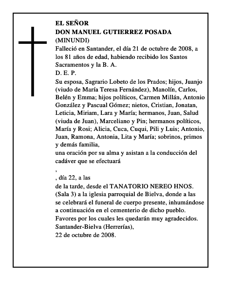 DON MANUEL GUTIERREZ POSADA