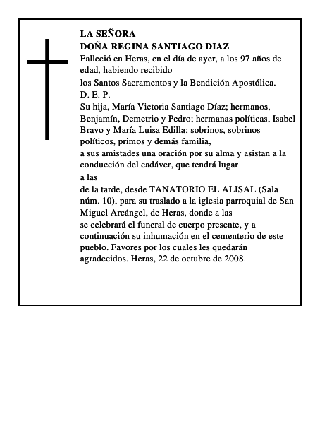 DOÑA REGINA SANTIAGO DIAZ