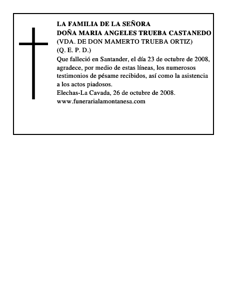 DOÑA MARIA ANGELES TRUEBA CASTANEDO