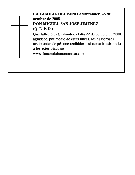 DON MIGUEL SAN JOSE JIMENEZ