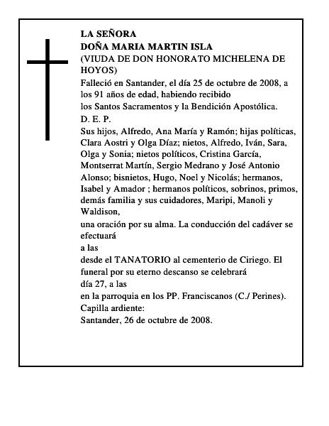 DOÑA MARIA MARTIN ISLA