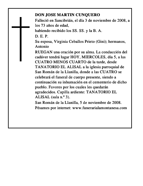 DON JOSE MARTIN CUNQUERO