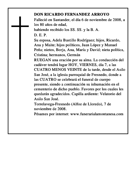 DON RICARDO FERNANDEZ ARROYO