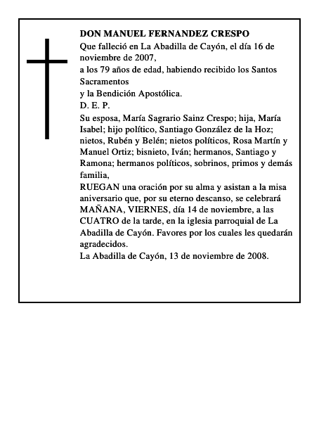 DON MANUEL FERNANDEZ CRESPO