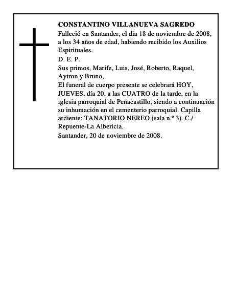 CONSTANTINO VILLANUEVA SAGREDO