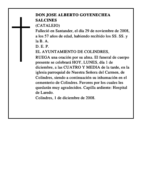 DON JOSE ALBERTO GOYENECHEA SALCINES