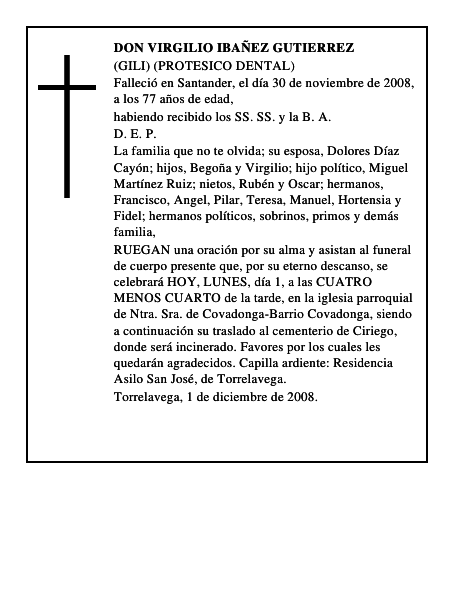 DON VIRGILIO IBAÑEZ GUTIERREZ