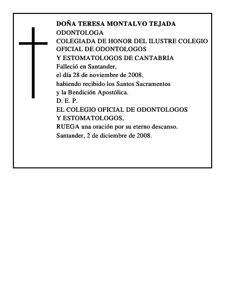DOÑA TERESA MONTALVO TEJADA