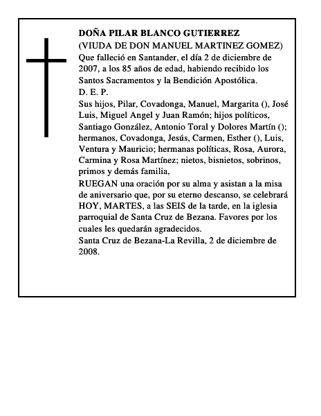 DOÑA PILAR BLANCO GUTIERREZ