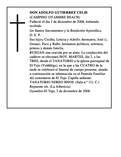 DON ADOLFO GUTIERREZ CELIS