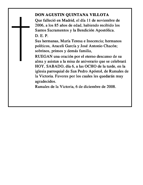 DON AGUSTIN QUINTANA VILLOTA