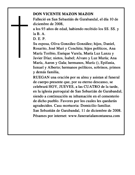 DON VICENTE MAZON MAZON