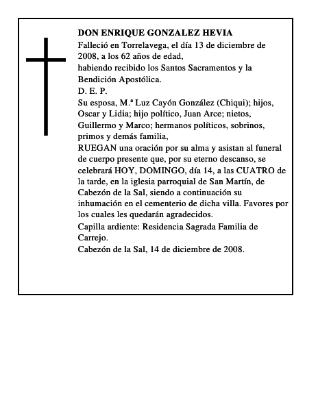 DON ENRIQUE GONZALEZ HEVIA