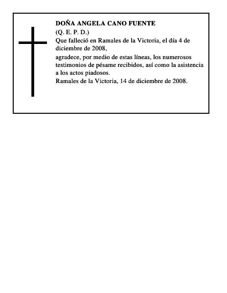 DOÑA ANGELA CANO FUENTE