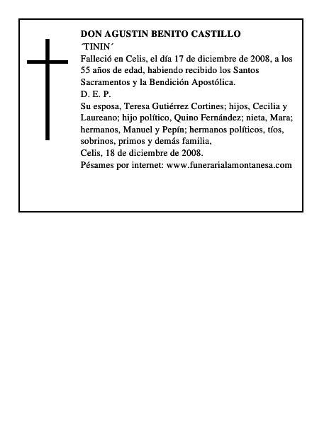 DON AGUSTIN BENITO CASTILLO
