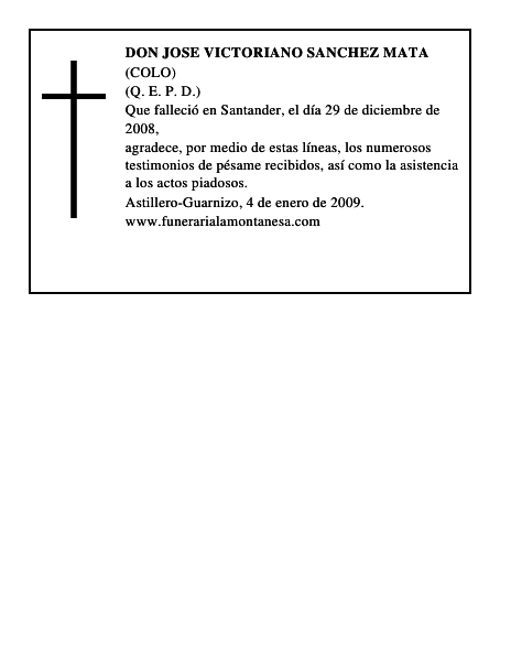 DON JOSE VICTORIANO SANCHEZ MATA
