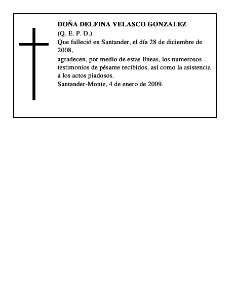 DOÑA DELFINA VELASCO GONZALEZ