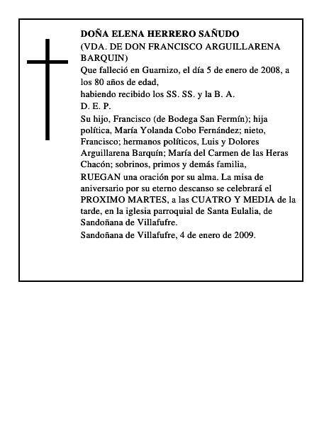 DOÑA ELENA HERRERO SAÑUDO