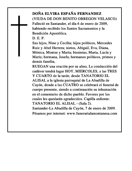 DOÑA ELVIRA ESPAÑA FERNANDEZ