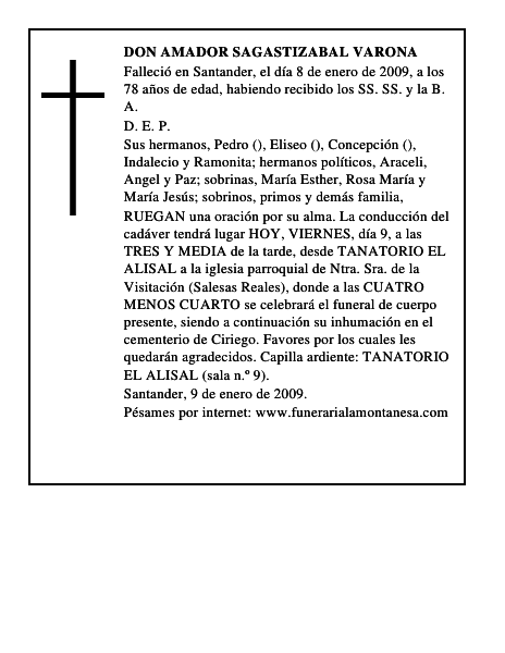 DON AMADOR SAGASTIZABAL VARONA