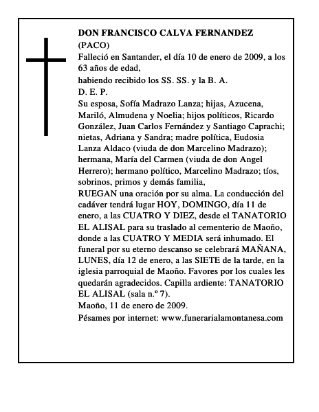 DON FRANCISCO CALVA FERNANDEZ