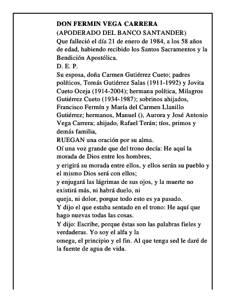 DON FERMIN VEGA CARRERA