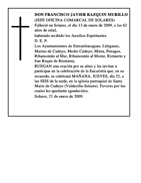DON FRANCISCO JAVIER RAZQUIN MURILLO