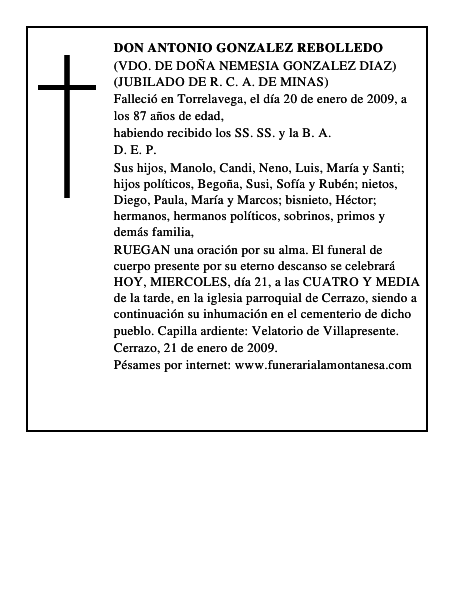 DON ANTONIO GONZALEZ REBOLLEDO