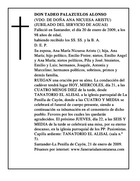 DON TADEO PALAZUELOS ALONSO