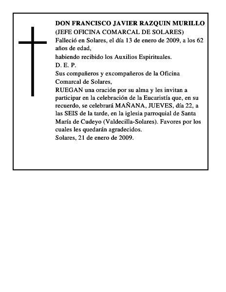 DON FRANCISCO JAVIER RAZQUIN MURILLO