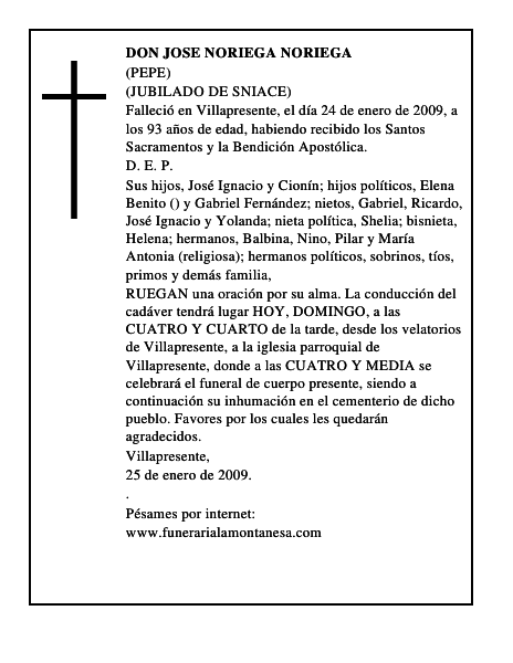 DON JOSE NORIEGA NORIEGA