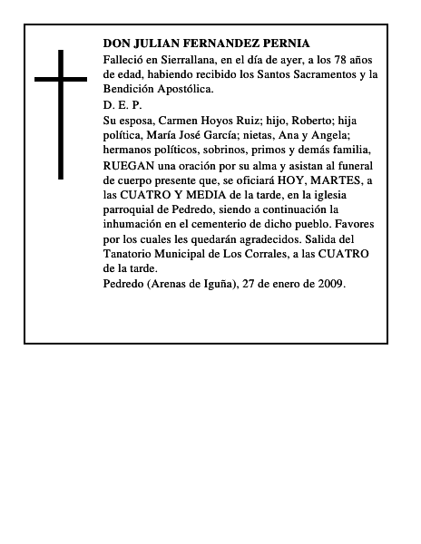 DON JULIAN FERNANDEZ PERNIA